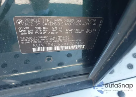 2010 BMW X5 xDrive30I z USA, uszkodzony, nr VIN 5UXFE4C55AL279406